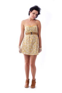 Rik Rak Dress (Cream/Brown Floral)